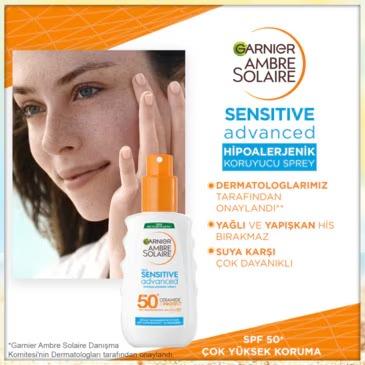Garnier - Garnier Ambre Solaire Sensitive Advanced Hipoalerjenik SPF50+ Güneş Koruyucu Sprey 150ml