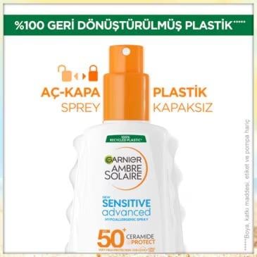 Garnier - Garnier Ambre Solaire Sensitive Advanced Hipoalerjenik SPF50+ Güneş Koruyucu Sprey 150ml