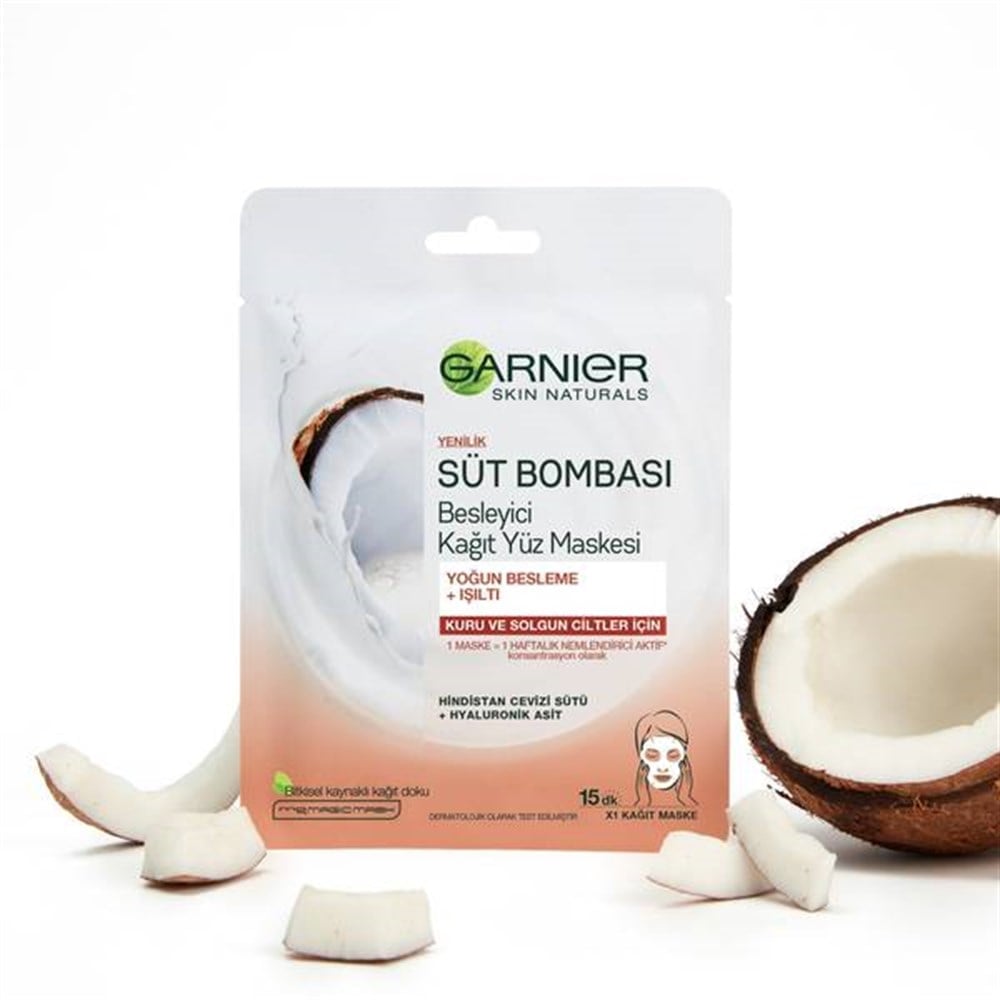 GARNIER KAĞIT MASKE SÜT BOMBASI KURU VE SOLGUN CİLTLER İÇİN