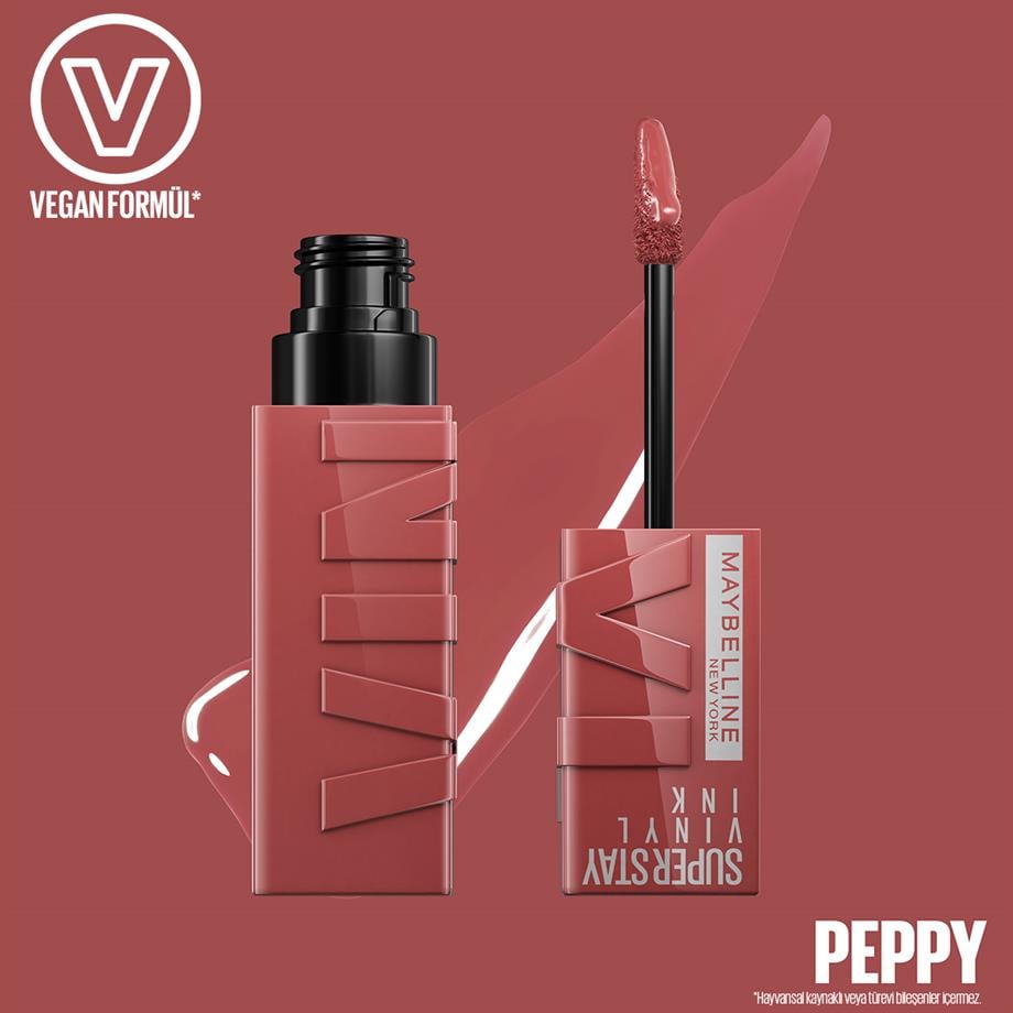 Maybelline - Maybelline New York Super Stay Vinyl Ink Uzun Süre Kalıcı Likit Parlak Ruj - 115 Peppy