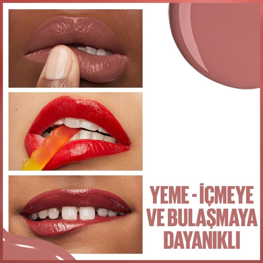 Maybelline - Maybelline New York Super Stay Vinyl Ink Uzun Süre Kalıcı Likit Parlak Ruj - 100 Charmed