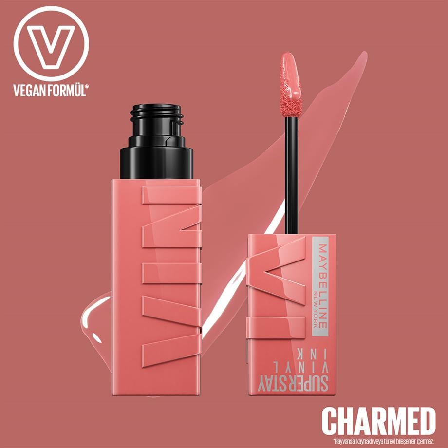 Maybelline - Maybelline New York Super Stay Vinyl Ink Uzun Süre Kalıcı Likit Parlak Ruj - 100 Charmed