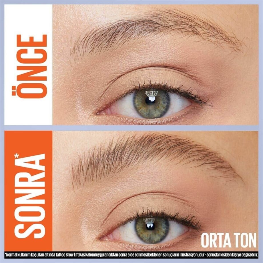 Maybelline New York Tattoo Brow Lift Kaş Kalemi - 03 Medium Brown (Orta Ton)