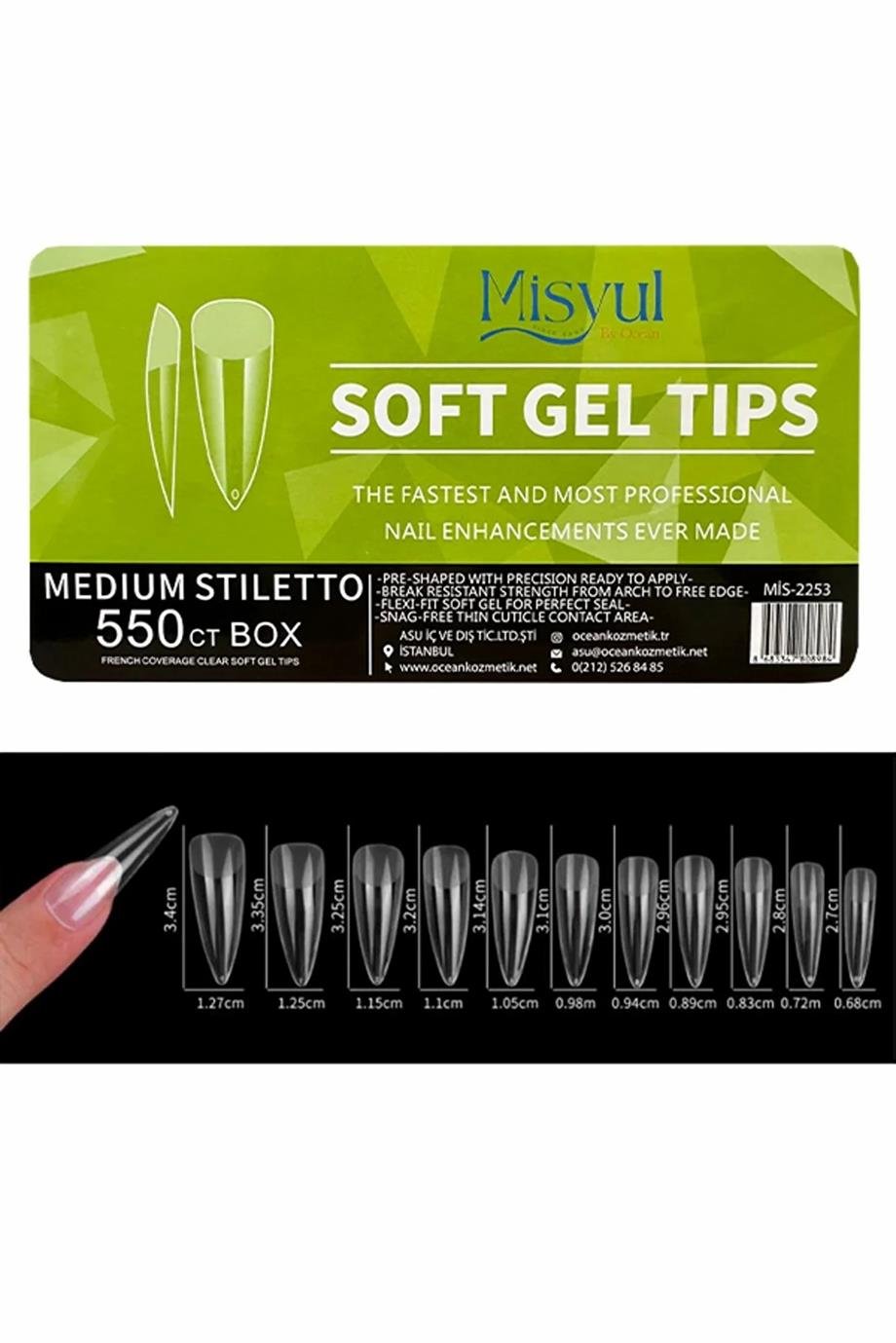 Misyul - MİSYUL SOFT GEL TIPS MEDIUM STILETTO 550