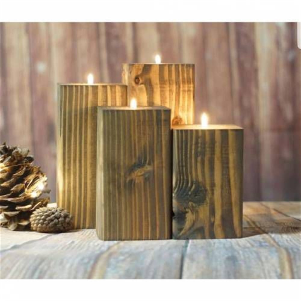 Tena Dekor 4lü Kütük Ağaç Tealight Mumluk