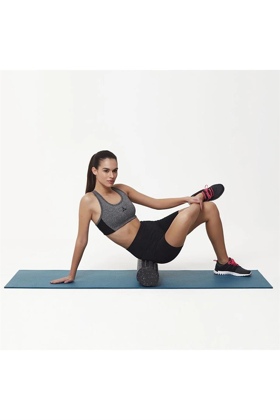 Actifoam Tırtıklı Yoga Roller Siyah-Mavi 60cm
