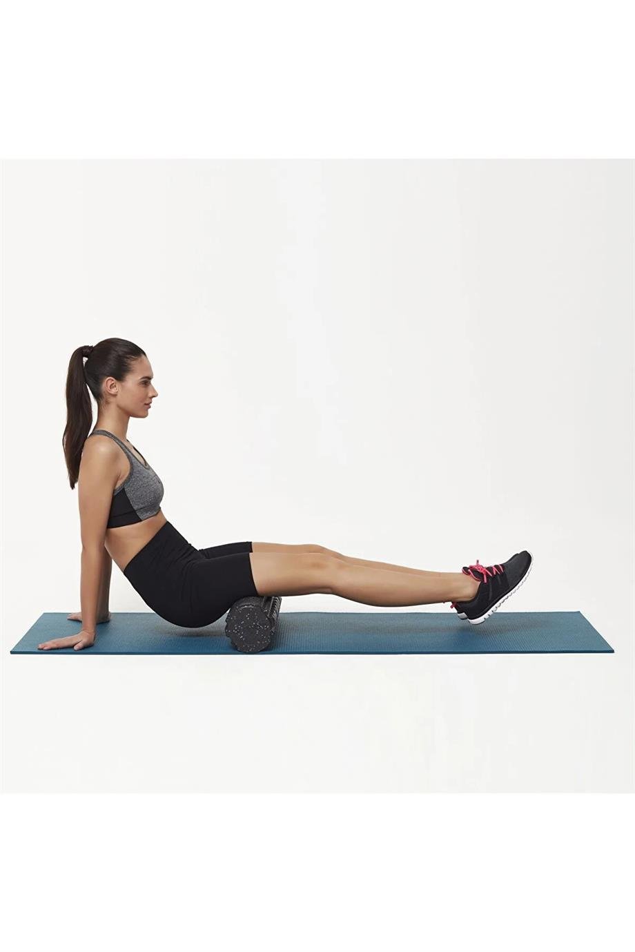 Actifoam Tırtıklı Yoga Roller Siyah-Mavi 60cm
