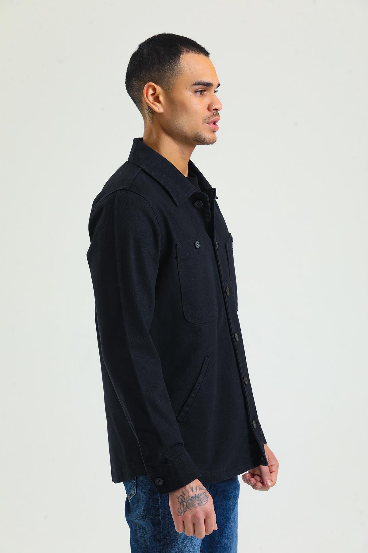 CEKMON CEKMON Erkek Regular Fit Çok Cepli Düğmeli Astarsız Gabardin İnce Spor Ceket 