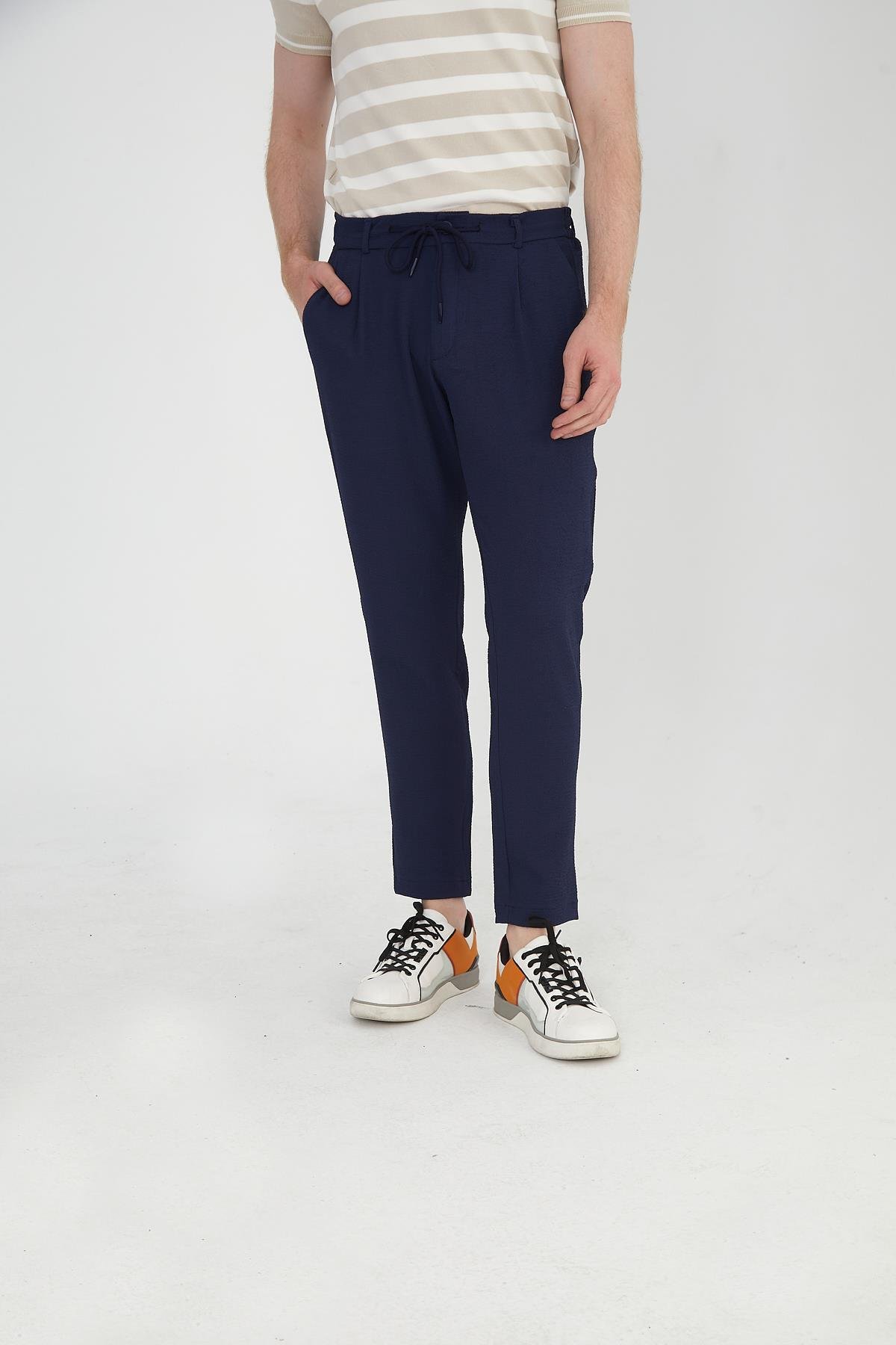 CEKMON Erkek Regular Fit Fermuarlı ve Bağcıklı Rahat Jogger Pantolon 