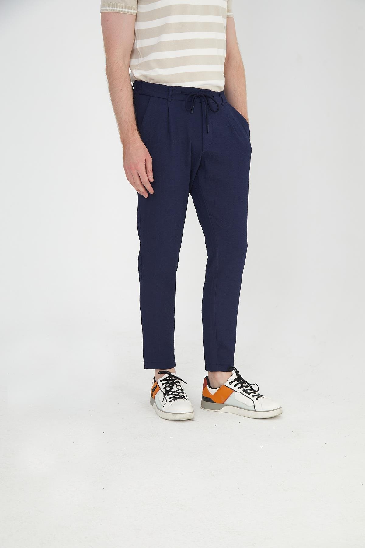 CEKMON Erkek Regular Fit Fermuarlı ve Bağcıklı Rahat Jogger Pantolon 