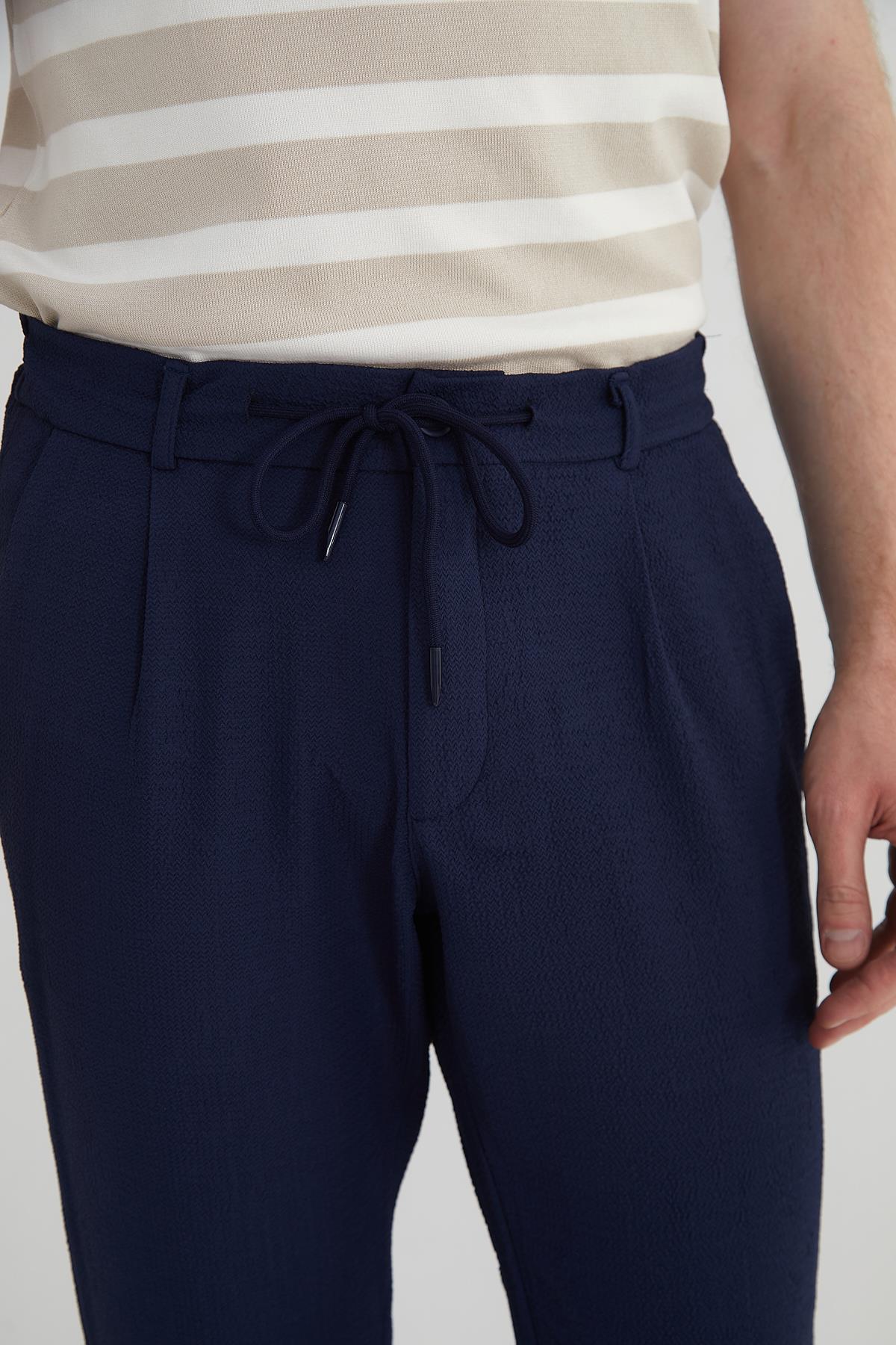 CEKMON Erkek Regular Fit Fermuarlı ve Bağcıklı Rahat Jogger Pantolon 