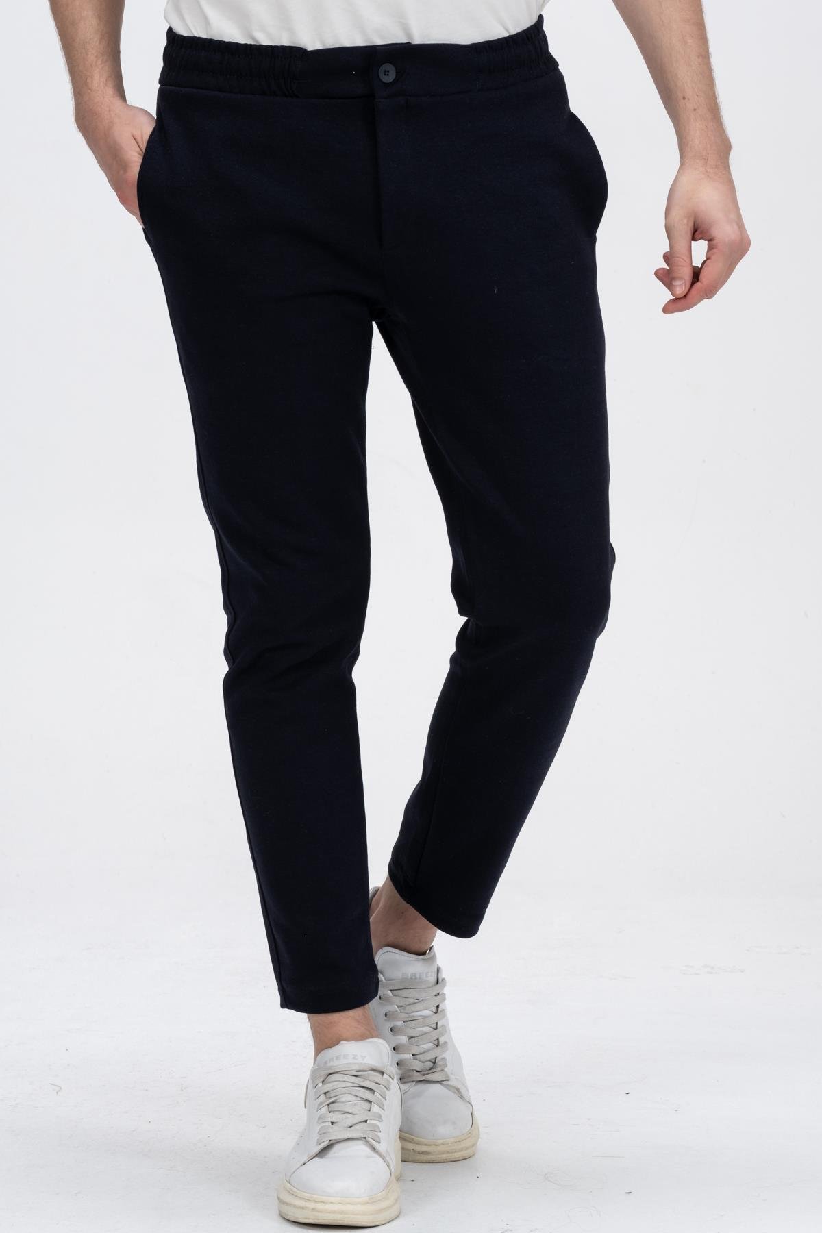 CEKMON Erkek Relaxed Fit Beli Lastikli Bağcıklı Pamuklu Rahat Spor Jogger Pantolon 