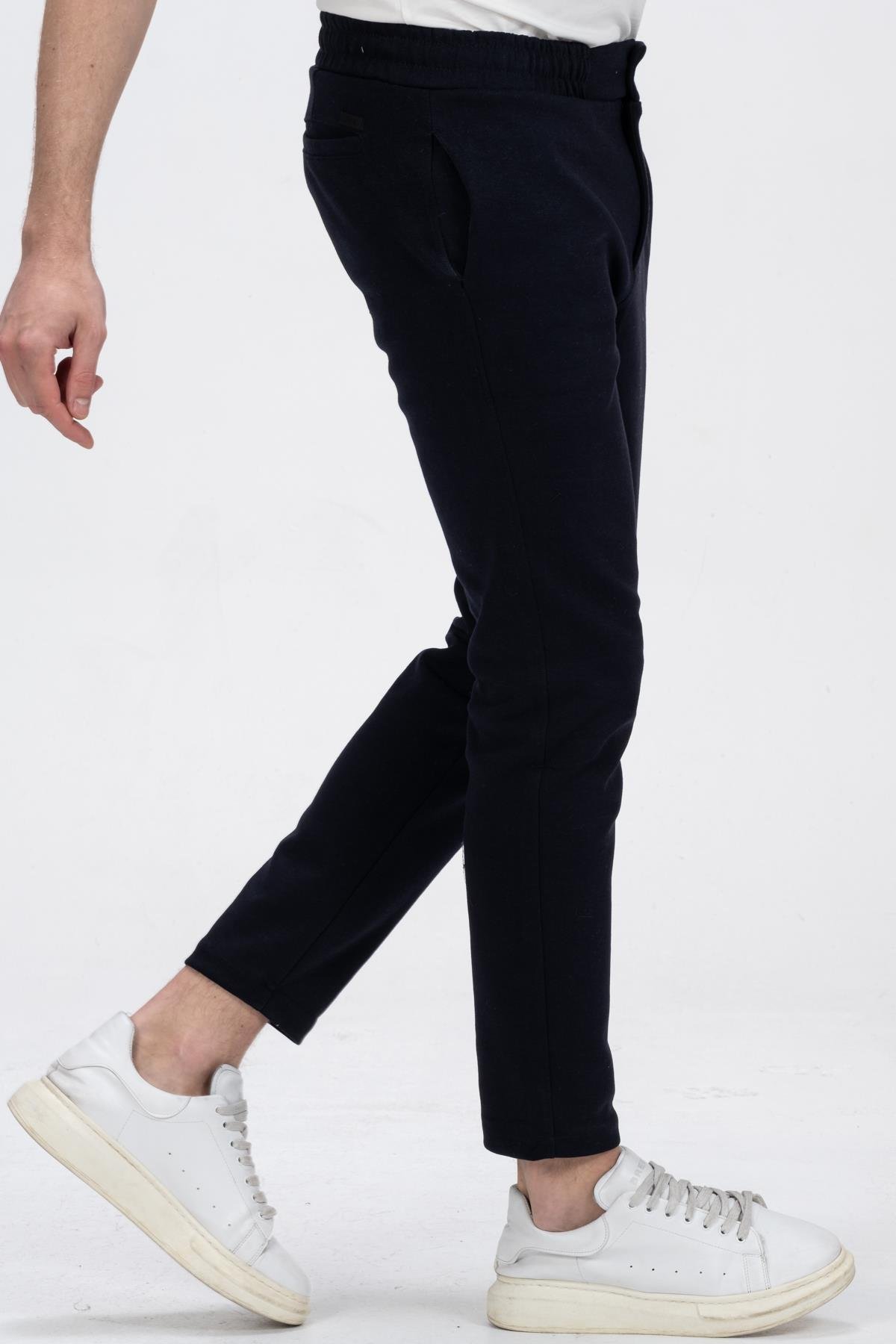 CEKMON Erkek Relaxed Fit Beli Lastikli Bağcıklı Pamuklu Rahat Spor Jogger Pantolon 