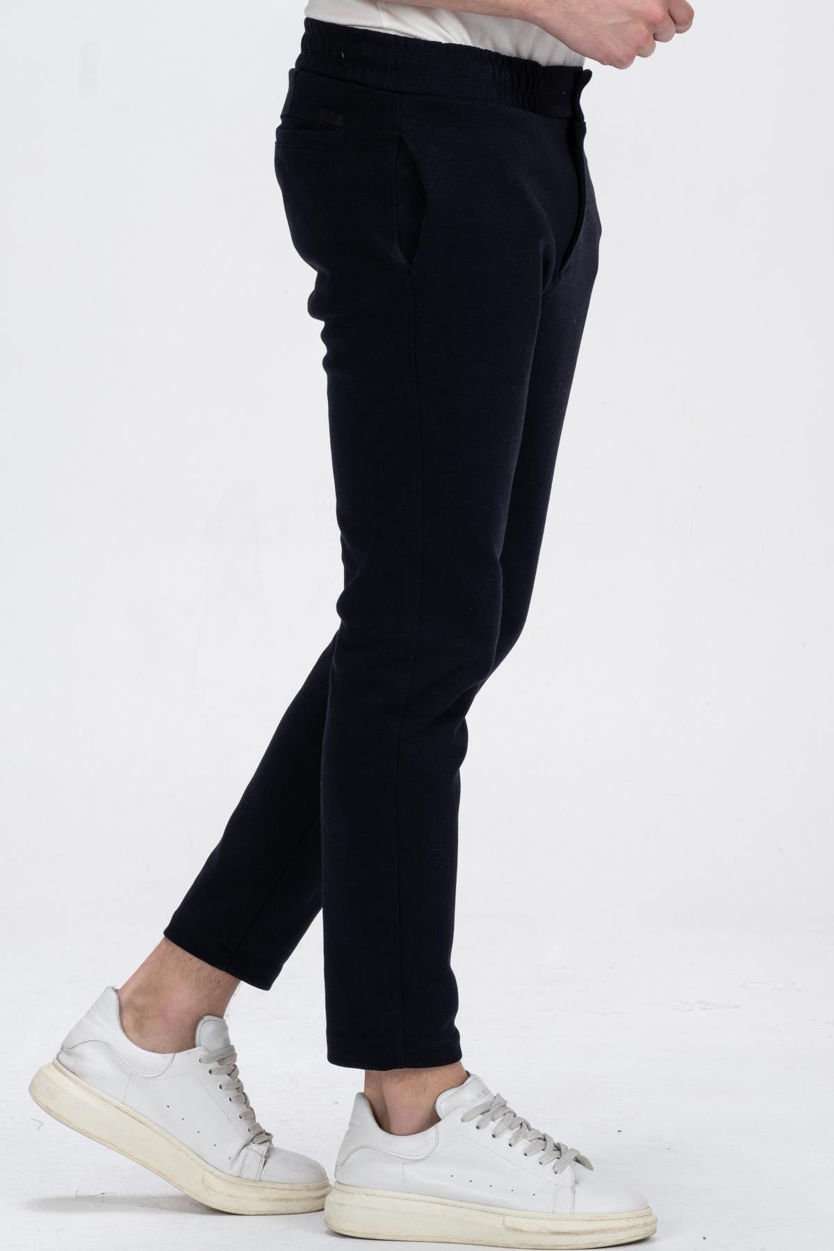 CEKMON Erkek Relaxed Fit Beli Lastikli Bağcıklı Pamuklu Rahat Spor Jogger Pantolon 