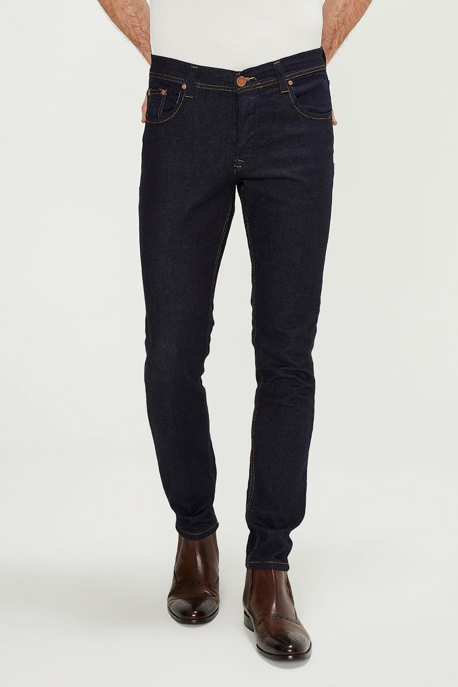 CEKMON Erkek Slim Fit Boru Paça Rahat Likralı Kot Pantolon 