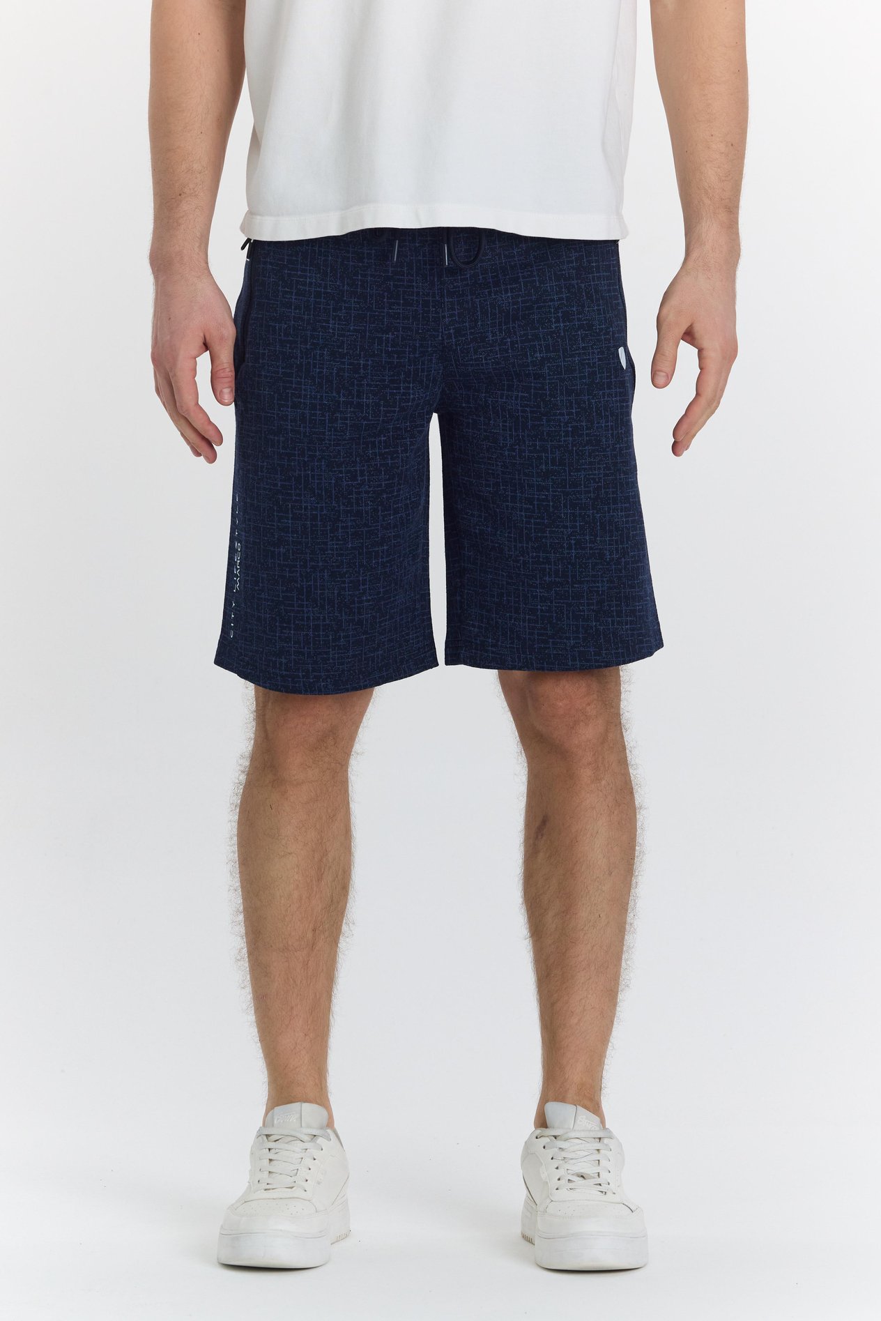 Erkek Polycotton Baskılı Şort Lacivert 6047-L