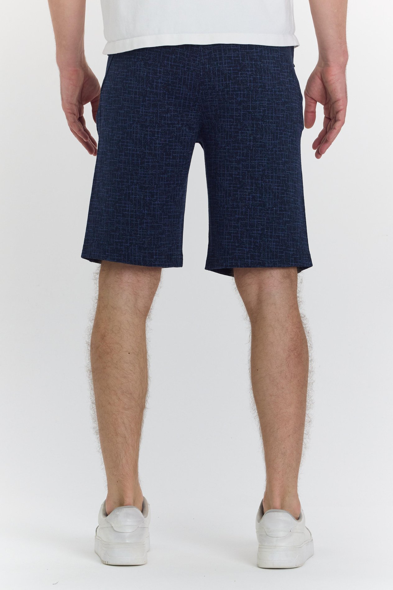 Erkek Polycotton Baskılı Şort Lacivert 6047-L