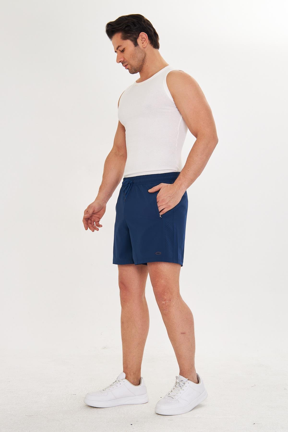 Erkek StretchFit İçi Astarlı Esnek Sporcu Şortu A. Lacivert 2658-AL