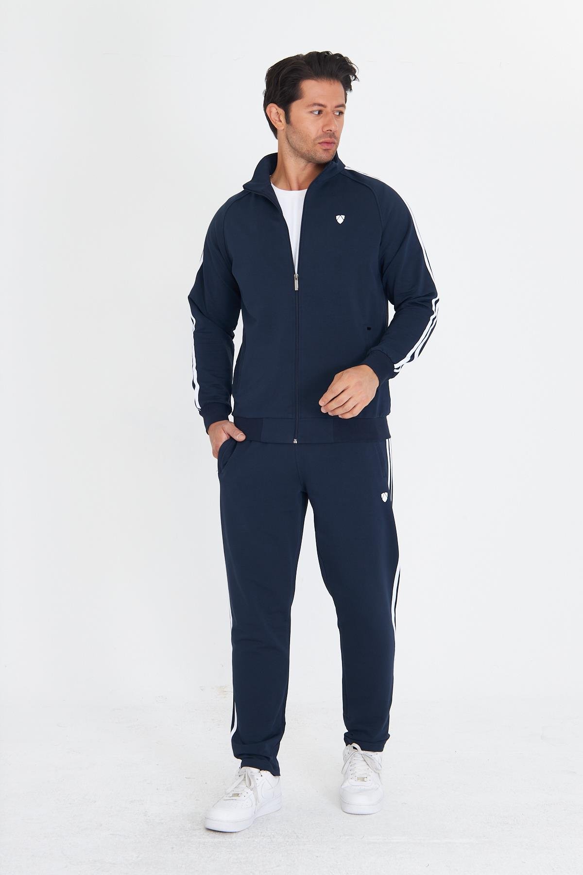 Erkek Pamuklu Eşofman Takımı Lacivert 201550-L