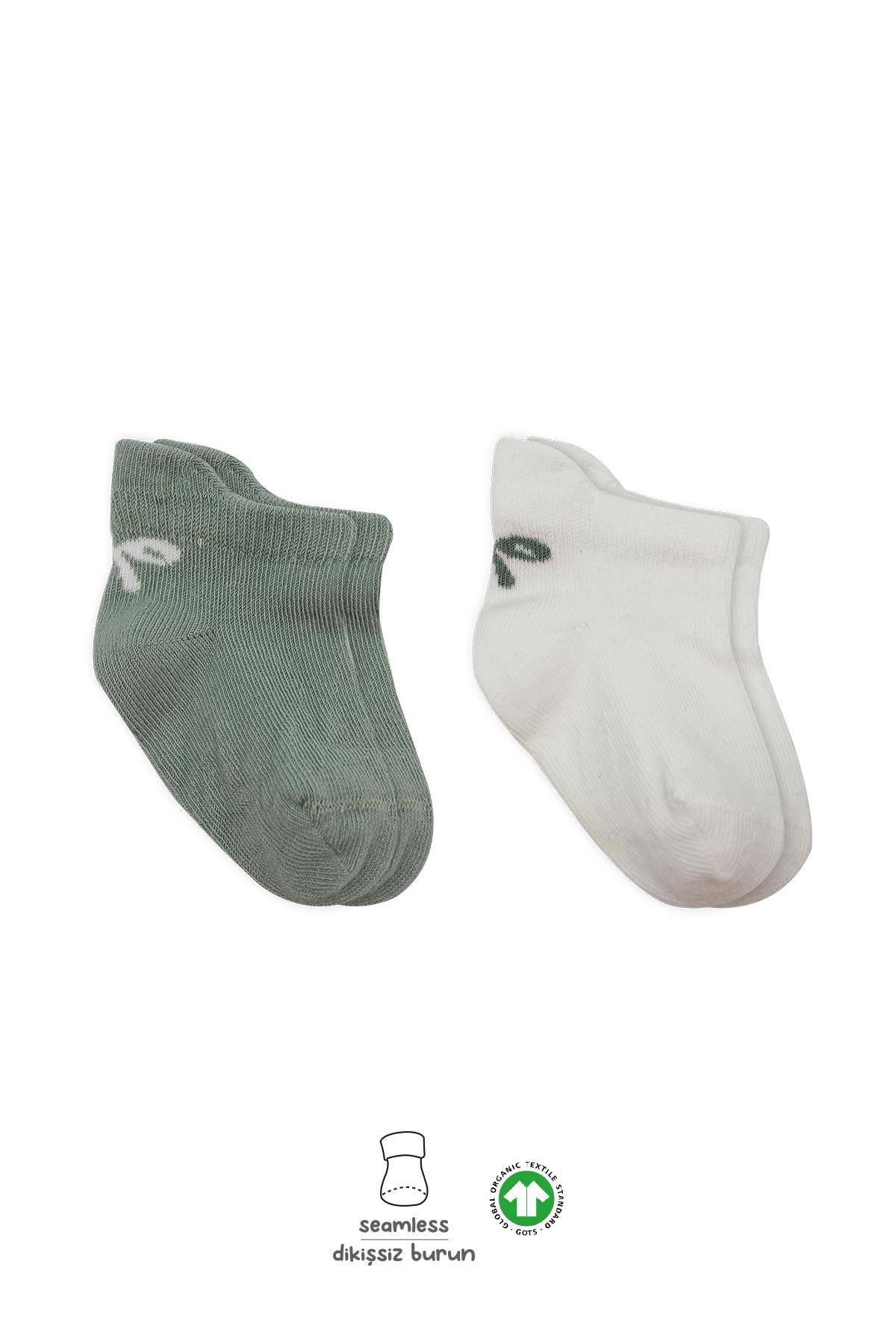 Sneakers & Patik ÇorapBistyleBistyle Organik Bebek Çocuk 2li Smile Fiyonk Penye Sneakers Çorap