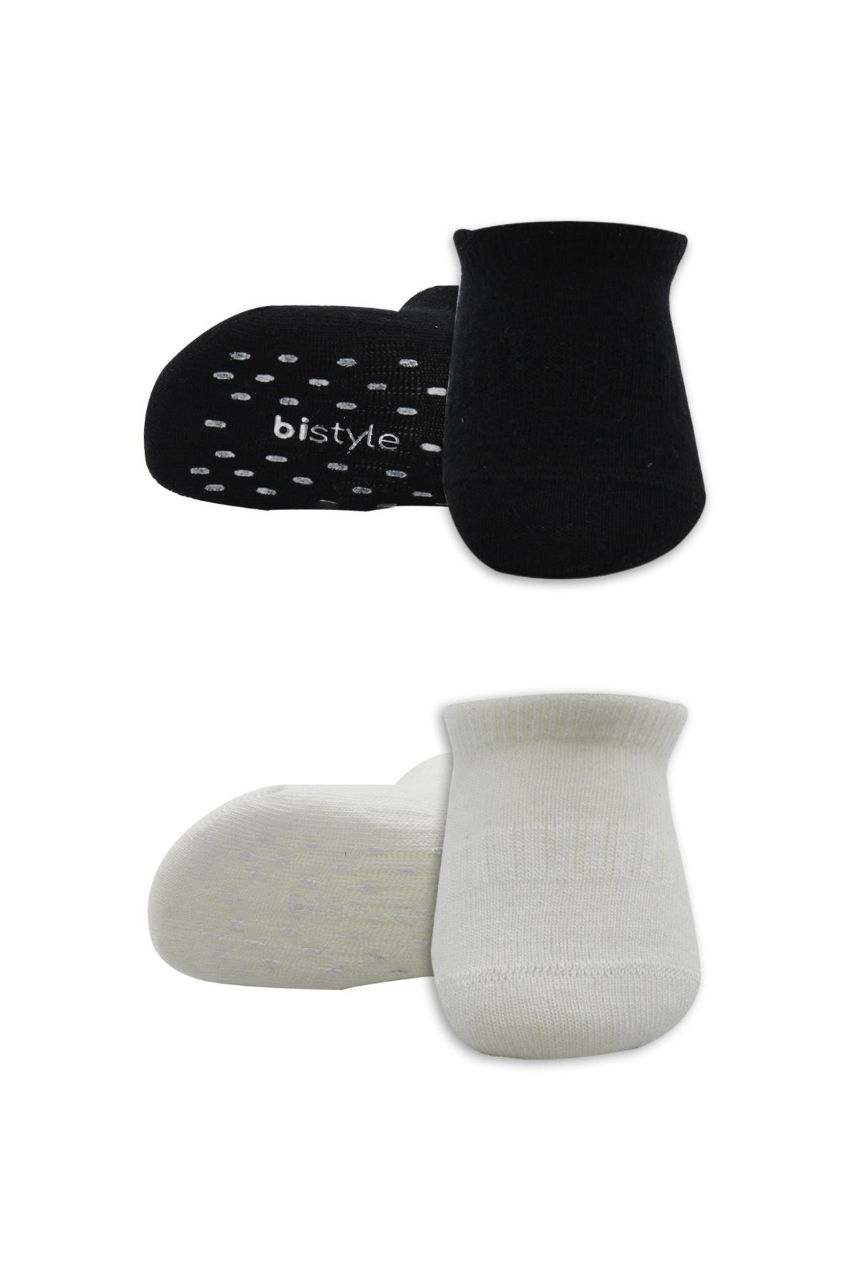 Sneakers & Patik ÇorapBistyleBistyle Organik Bebek Çocuk 2li Penye Kaymaz Sneakers Çorap