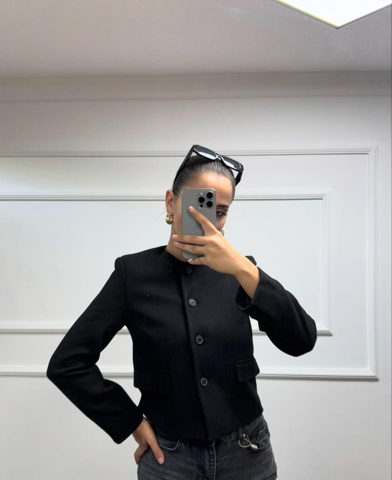 MD YAKASIZ DÜĞMELİ KAŞE CEKET