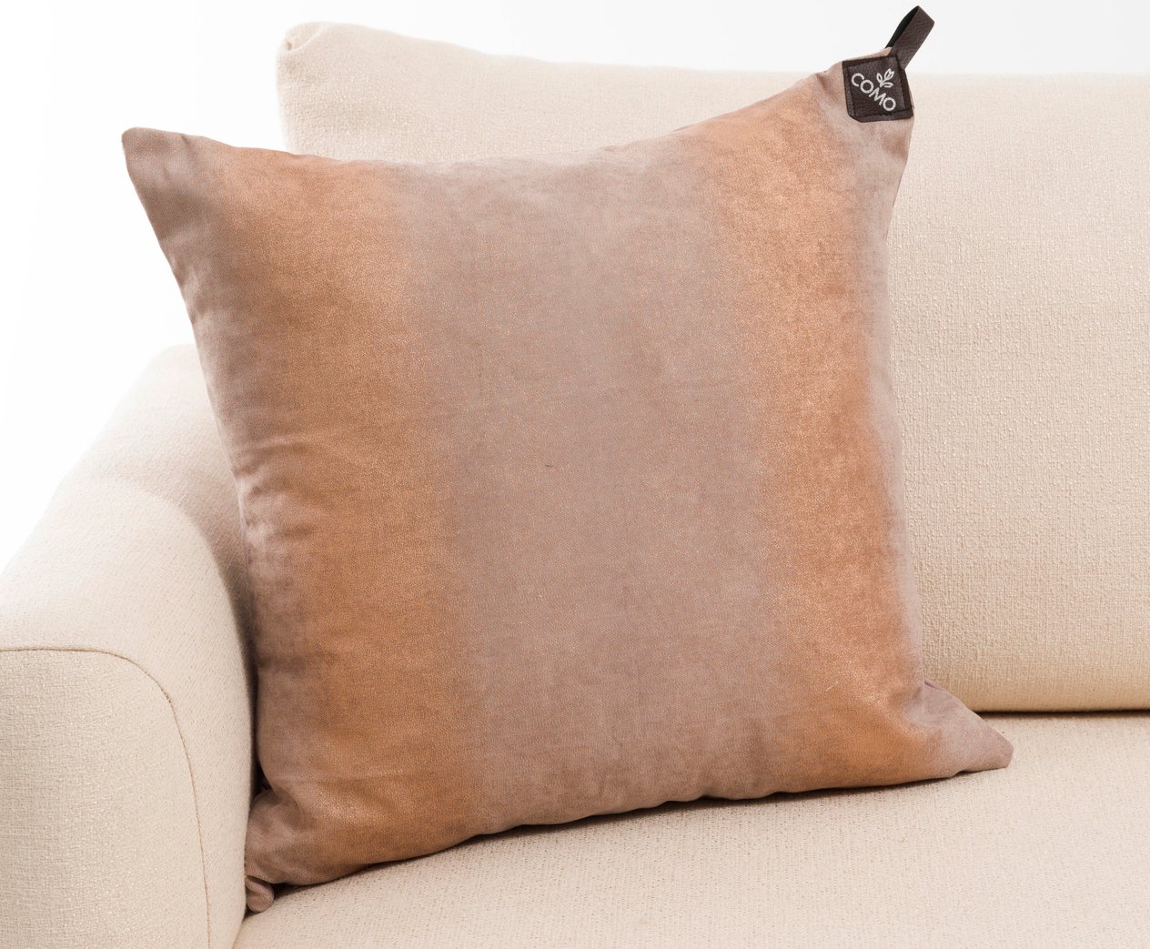Bronz Varak Baskılı 45x45 cm Kare Kırlent Kılıfı