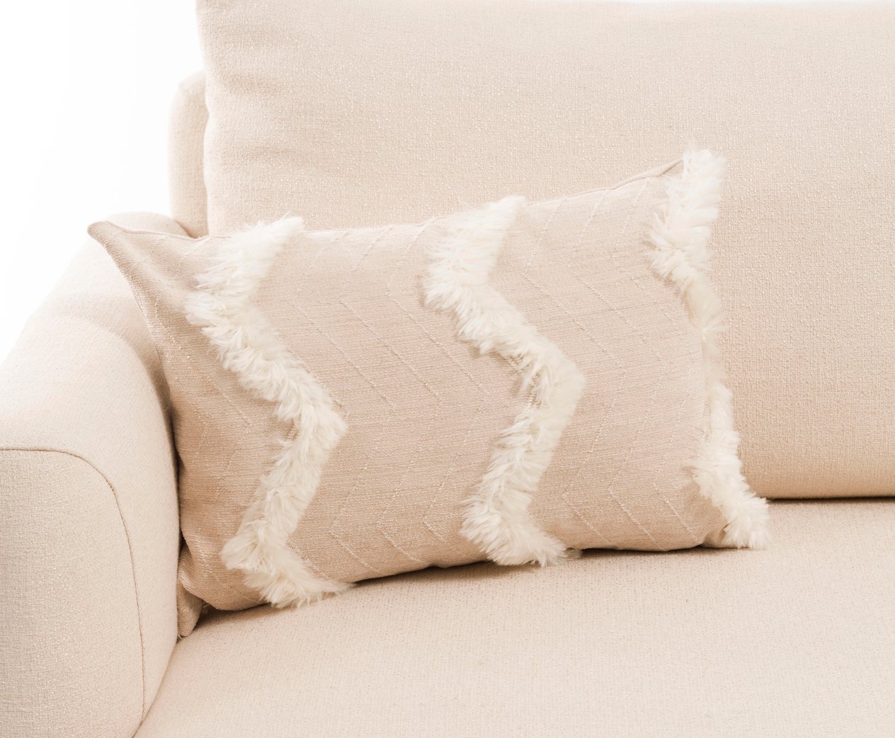 Peluş Detaylı 30x50 cm Dikdörtgen Kırlent Kılıfı CVICM1C00X000011ET-0007