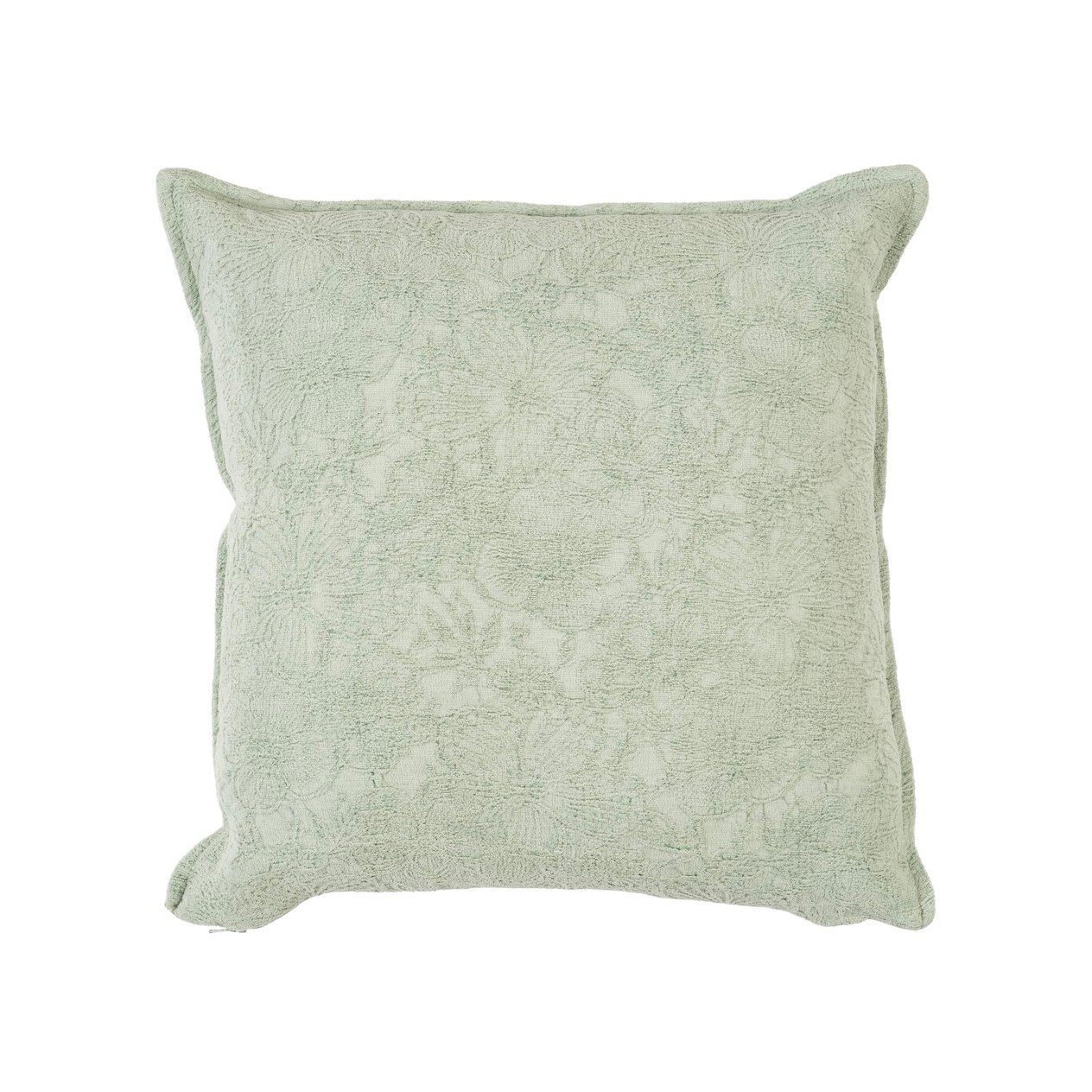 Şönil Çiçek 45*45 cm Kırlent Kılıfı Turkuaz