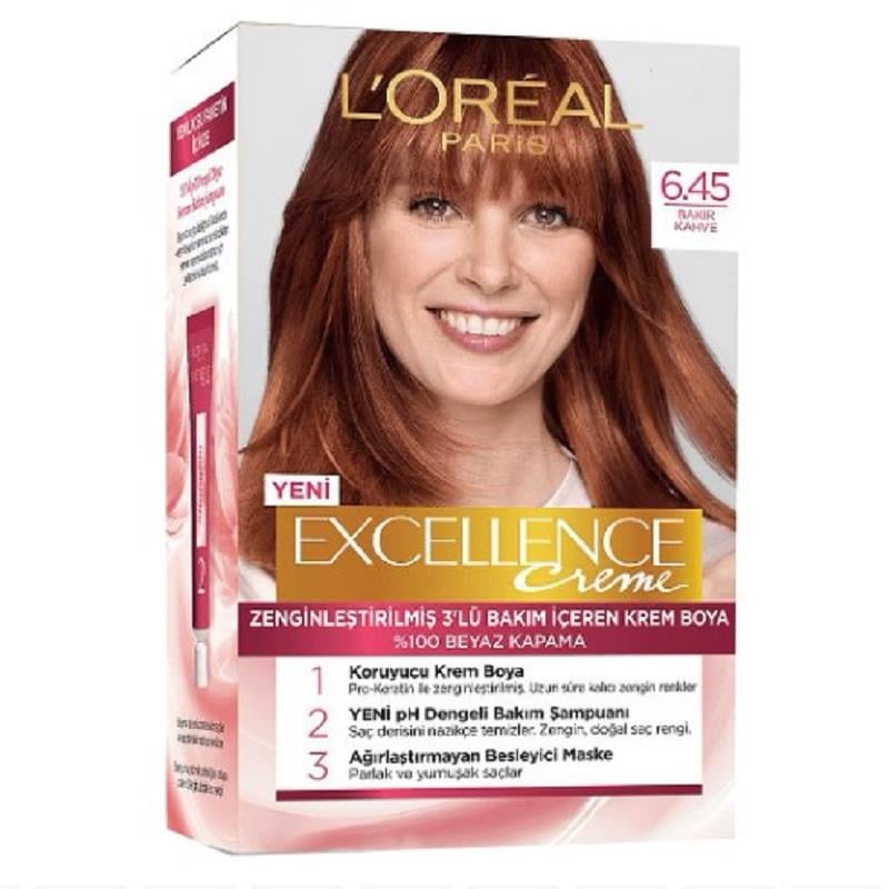 L'Oreal Paris L'Oreal Paris Excellence Saç Boyası 6/45 Sıcak Bakır Kahve