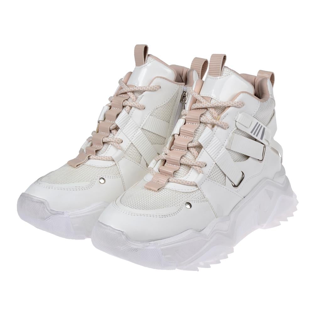 Pullman Uzun Konçlu Kadın Spor Ayakkabı Sneaker SMS-6560   BEYAZ