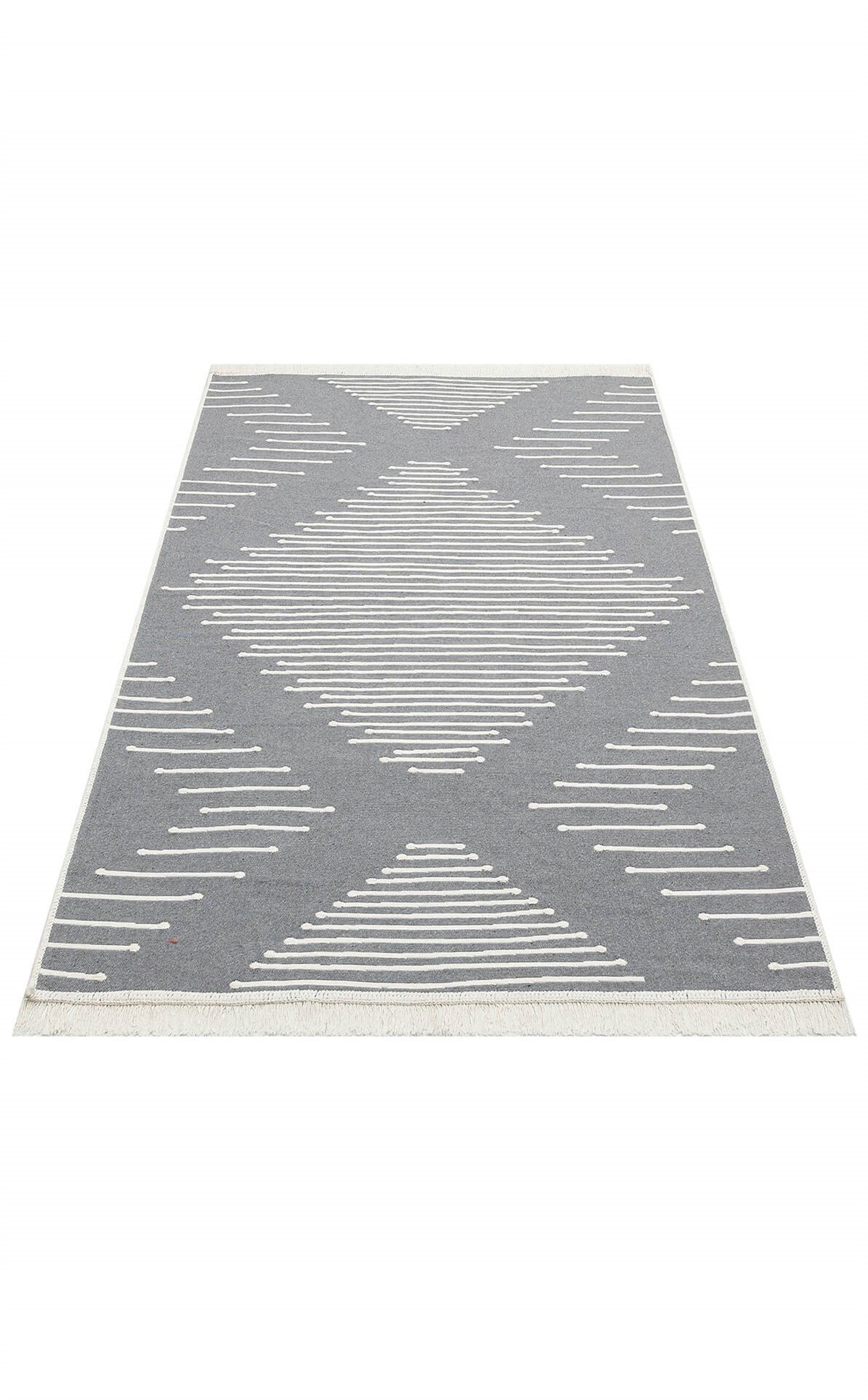 ARYA AR 15 GREY  Yıkanabilir Çift Taraflı Modern Desenli Dokuma Kilim