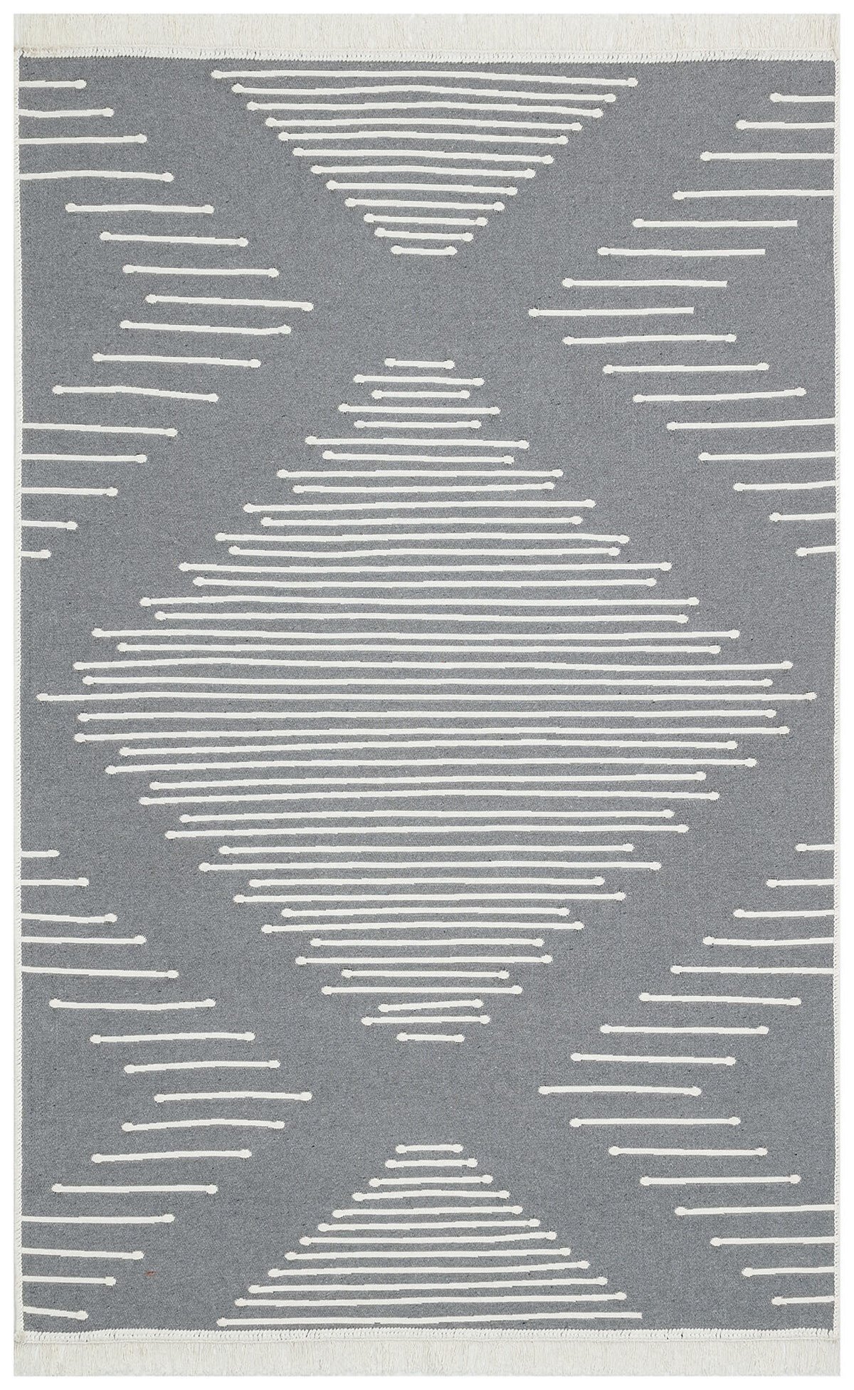ARYA AR 15 GREY  Yıkanabilir Çift Taraflı Modern Desenli Dokuma Kilim