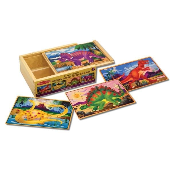 Ahşap 12x4 Yapboz Seti - Dinozorlar | Melissa Doug 3+ Yaş