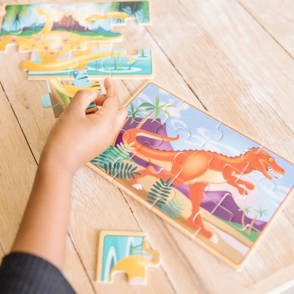 Ahşap 12x4 Yapboz Seti - Dinozorlar | Melissa Doug 3+ Yaş