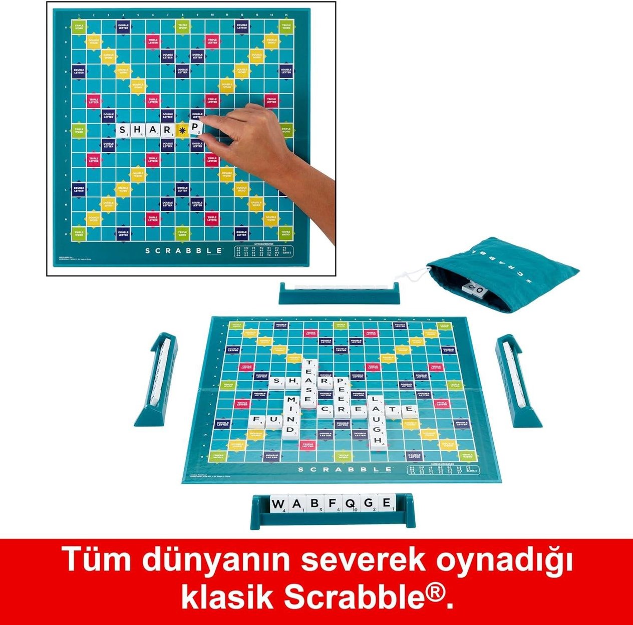 Scrabble Orijinal İkisi Bir Arada Türkçe | Mattel Orijinal