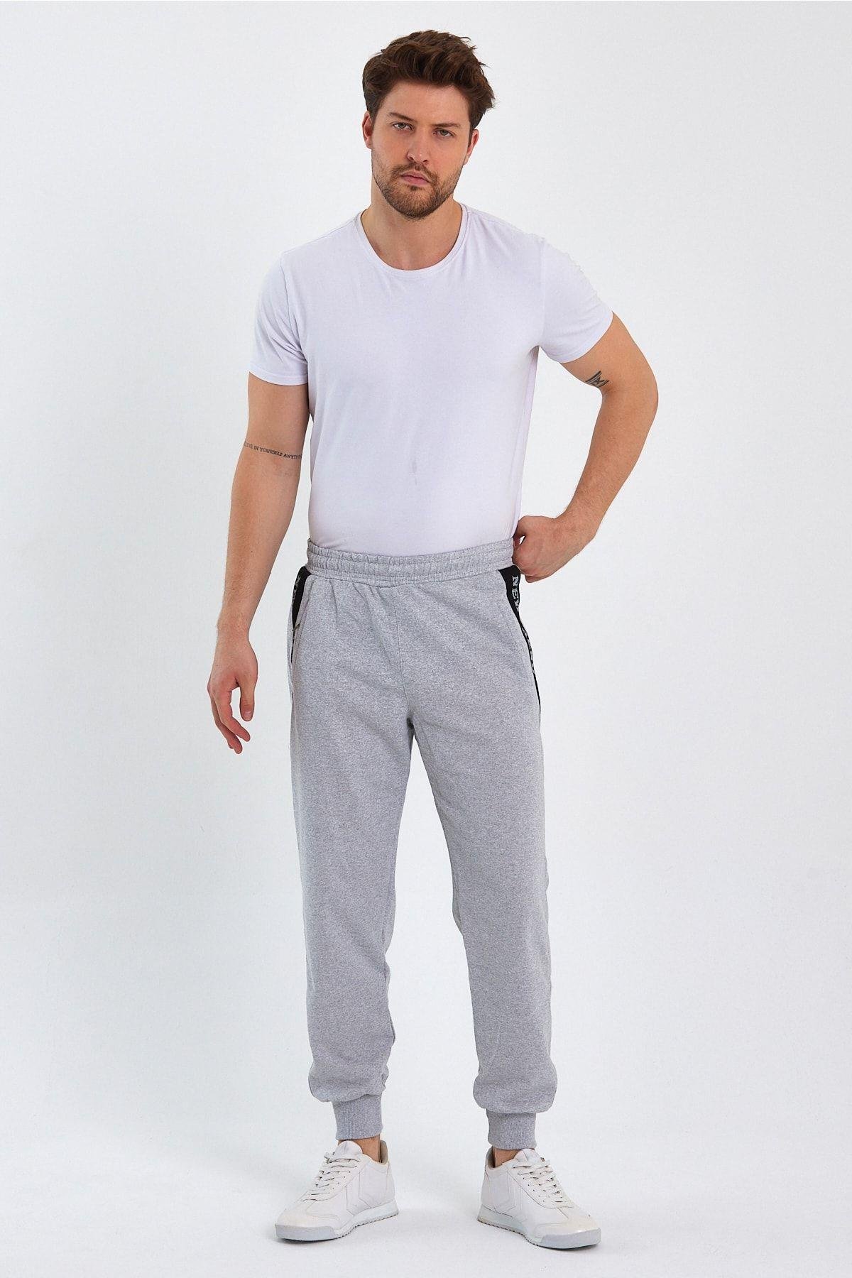 TARZ COOLEşofman AltıESFMN2350Erkek Gri-Siyah Slim Fit Jogger Eşofman Altı-ESFMN2350R07XL
