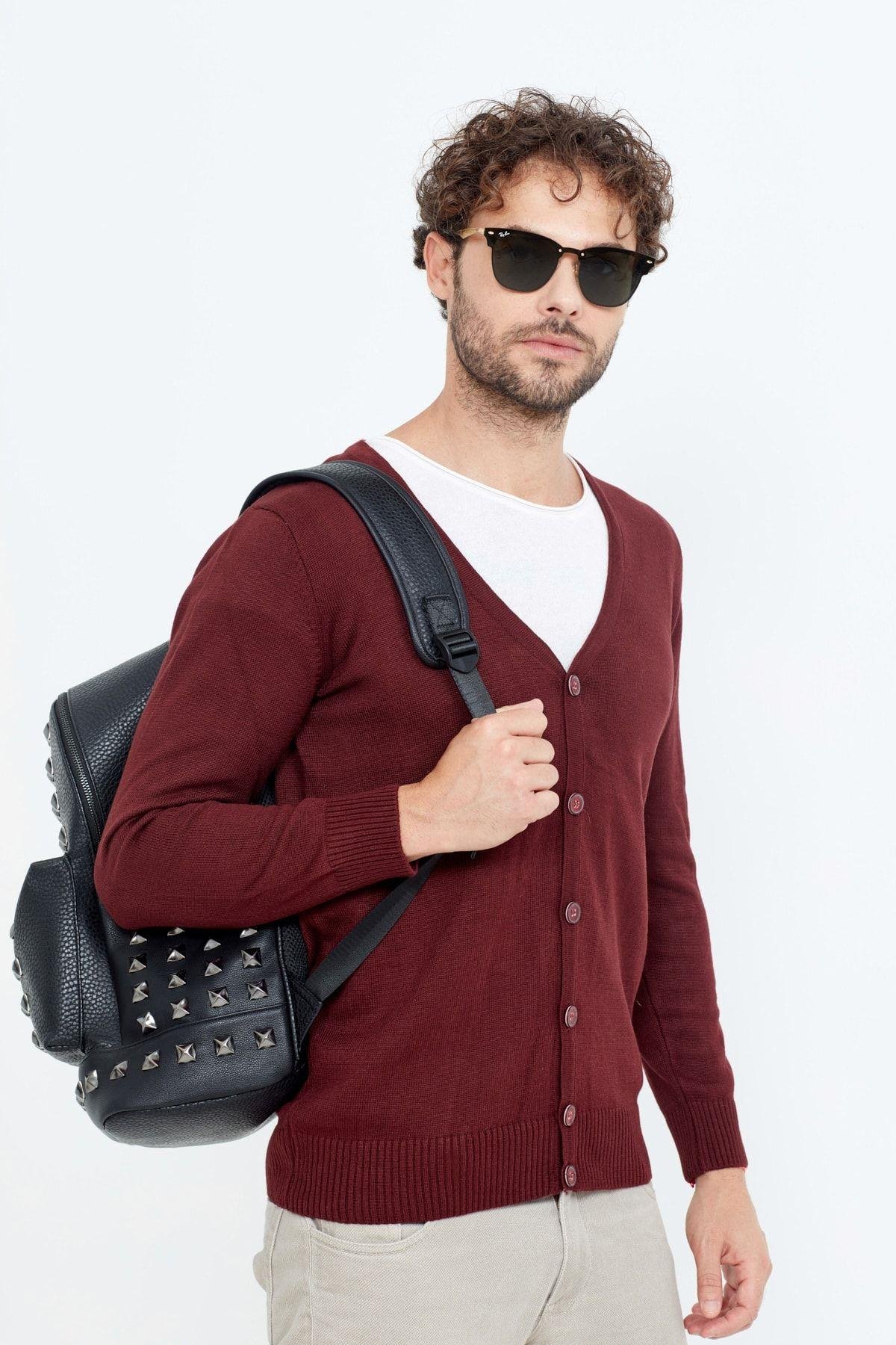 TARZ COOLHırkaTRZCM1215Erkek Bordo Ince Triko Hırka -trzcm1215r05
