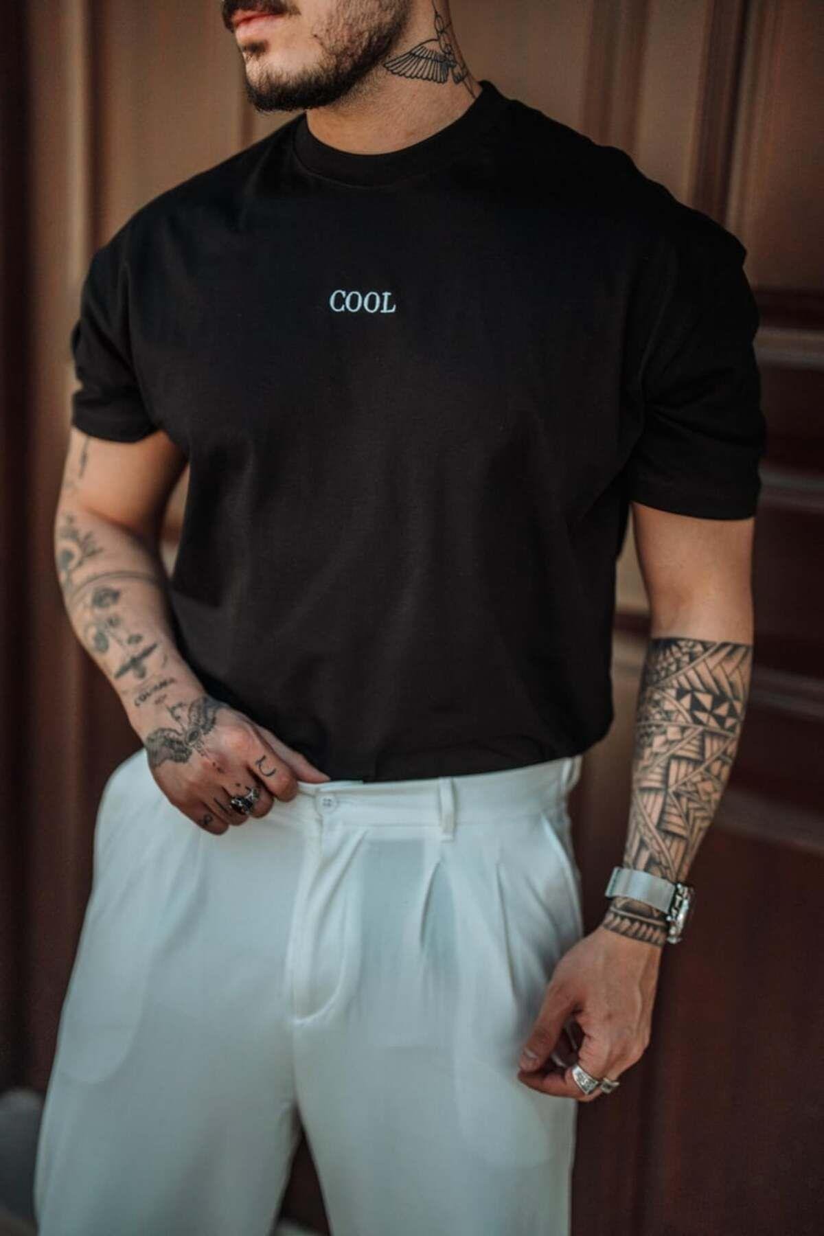 TARZ COOLT-ShirtCOOLTST01Erkek Cool Nakışlı Regular Bisiklet Yaka T-Shirt