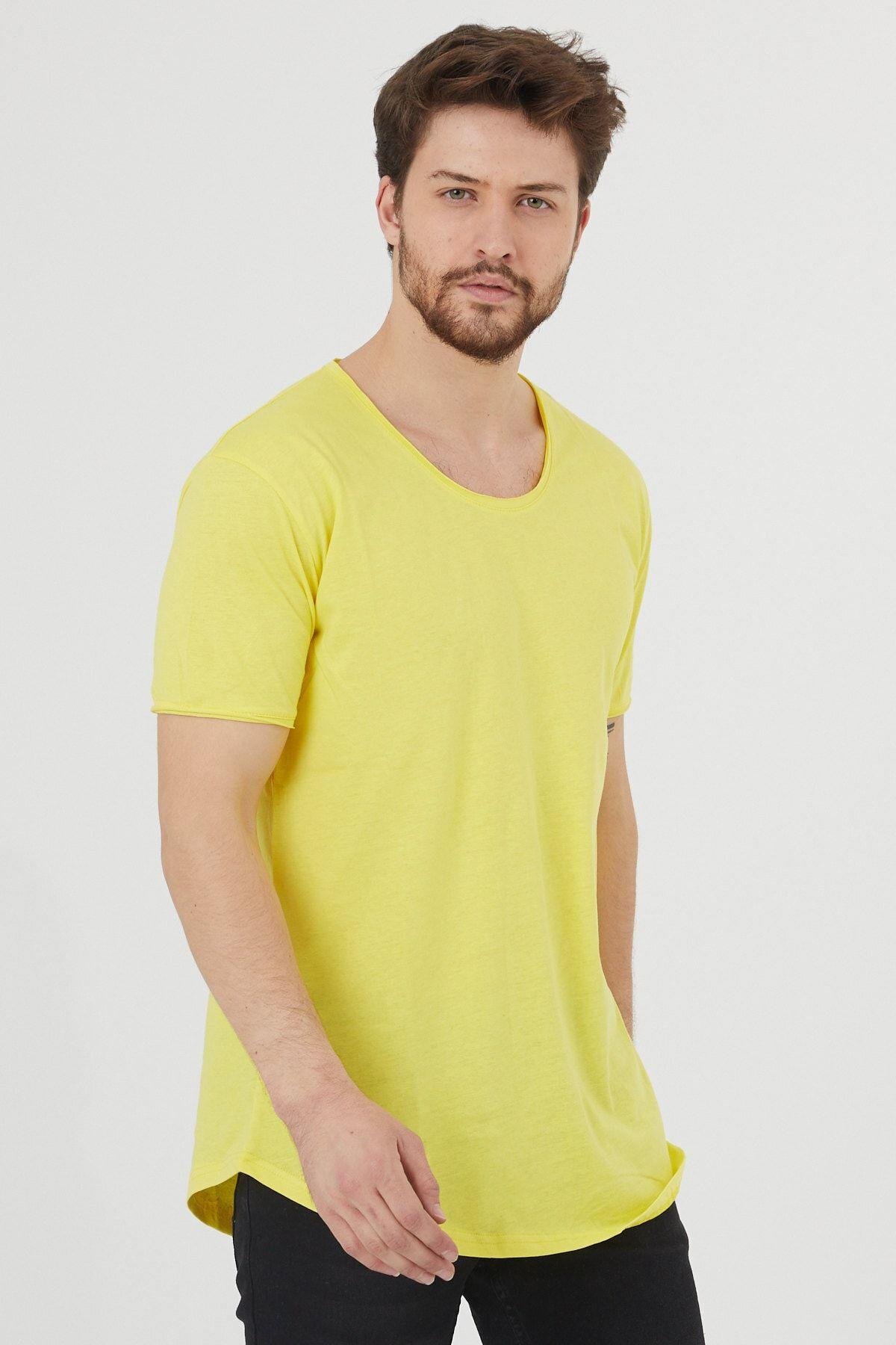 TARZ COOLT-ShirtTCPS001Erkek Sarı Kısa Kol Salaş T-shirt