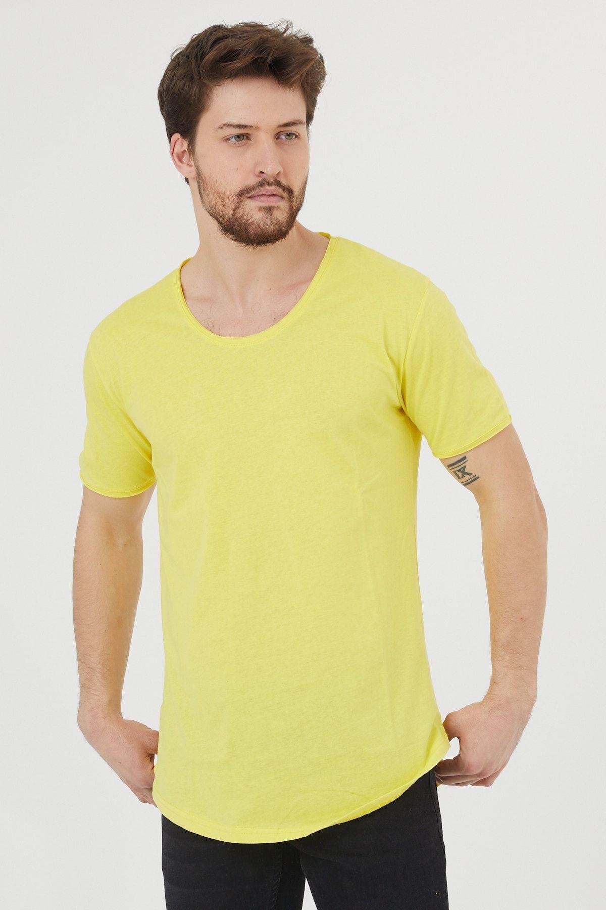 TARZ COOLT-ShirtTCPS001Erkek Sarı Kısa Kol Salaş T-shirt