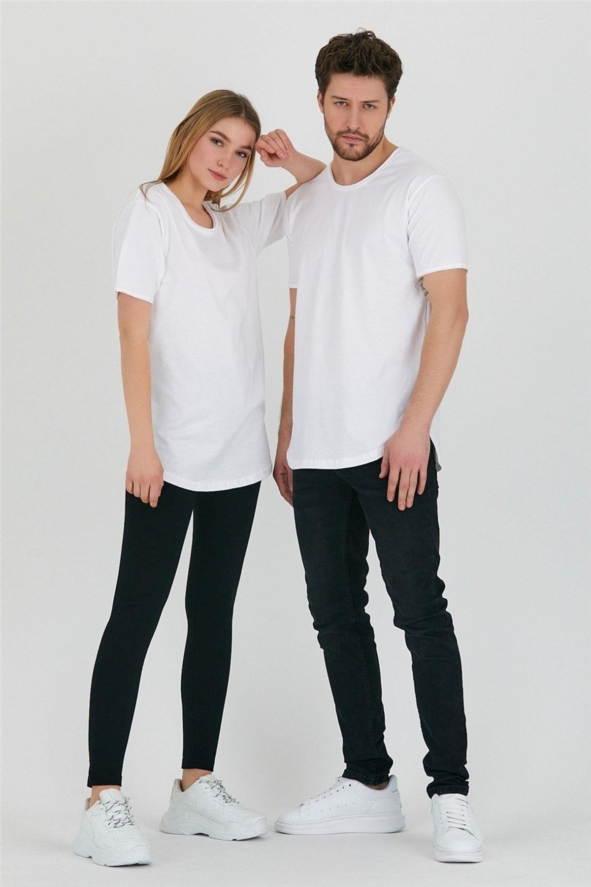 TARZ COOLT-ShirtTCPS001R2500Beyaz Unisex Pis Yaka Salaş T-shirt-tcps001r2501s