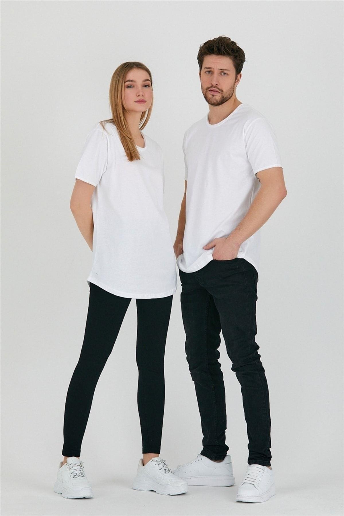 TARZ COOLT-ShirtTCPS001R2500Beyaz Unisex Pis Yaka Salaş T-shirt-tcps001r2501s
