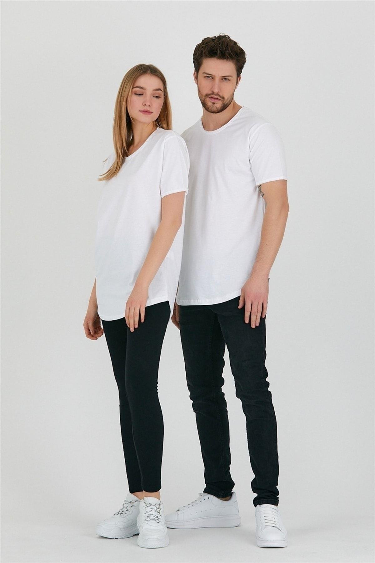 TARZ COOLT-ShirtTCPS001R2500Beyaz Unisex Pis Yaka Salaş T-shirt-tcps001r2501s