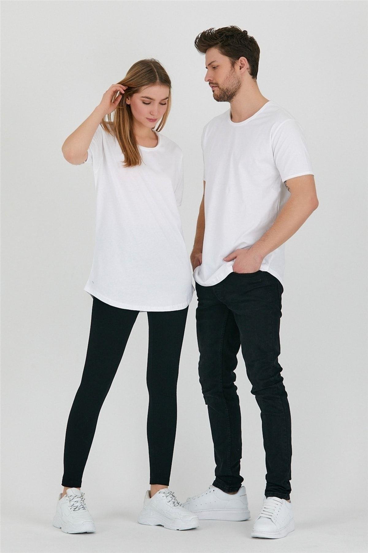TARZ COOLT-ShirtTCPS001R2500Beyaz Unisex Pis Yaka Salaş T-shirt-tcps001r2501s