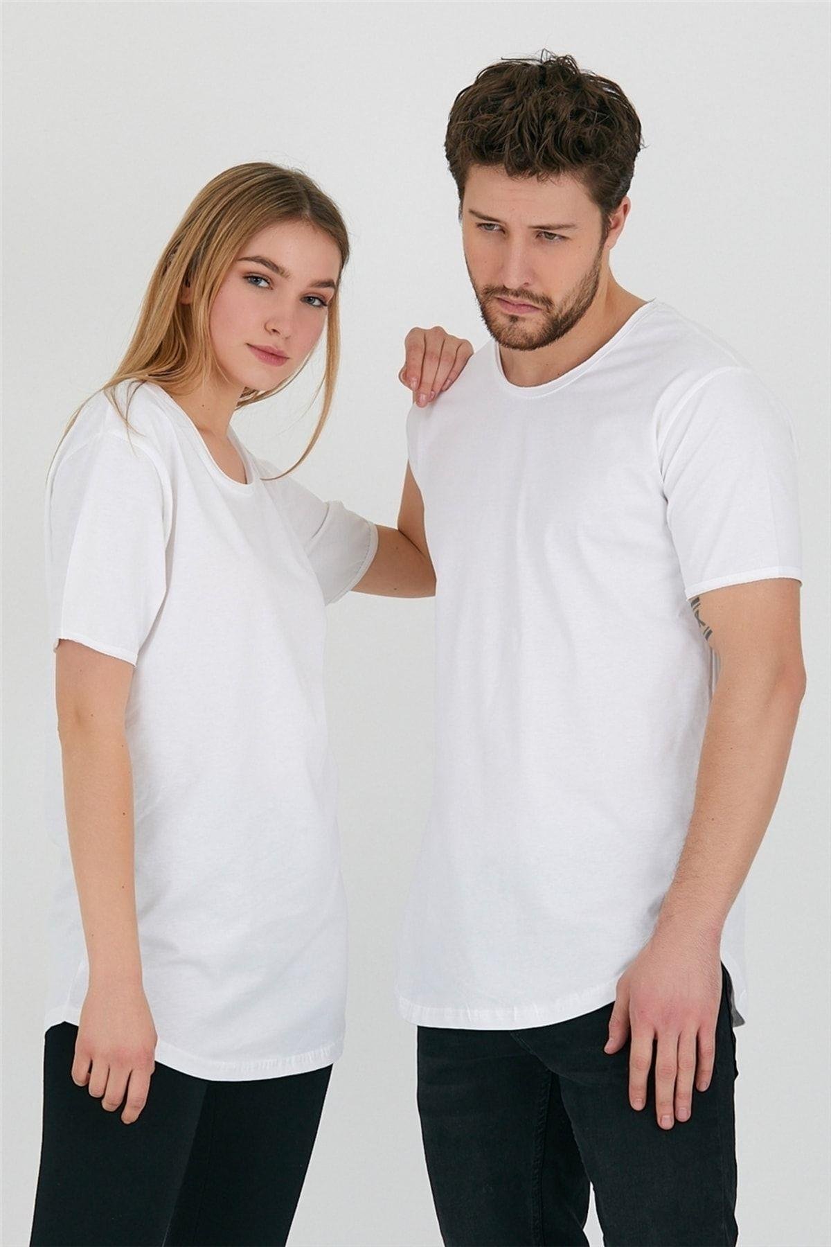 TARZ COOLT-ShirtTCPS001R2500Beyaz Unisex Pis Yaka Salaş T-shirt-tcps001r2501s