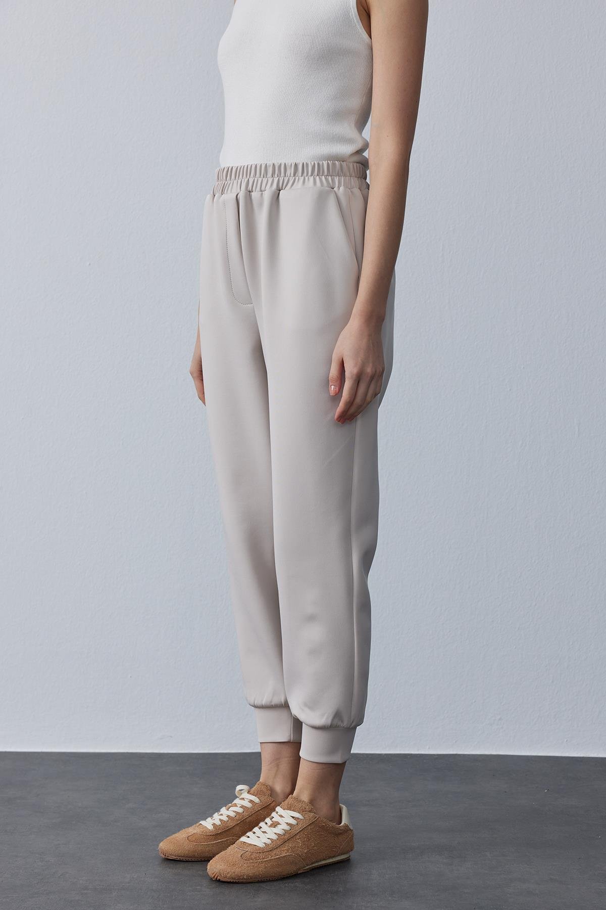 Jogger Model Scuba Pantolon Bej