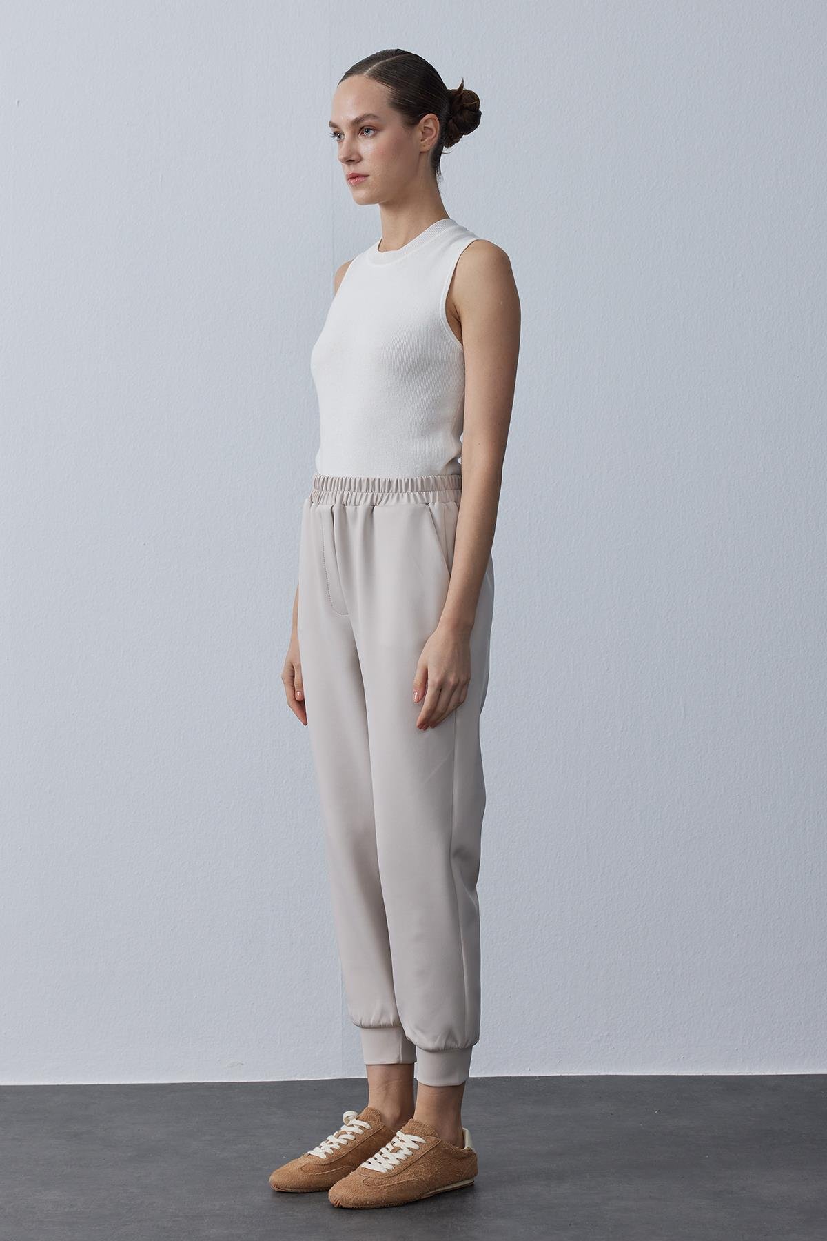 Jogger Model Scuba Pantolon Bej
