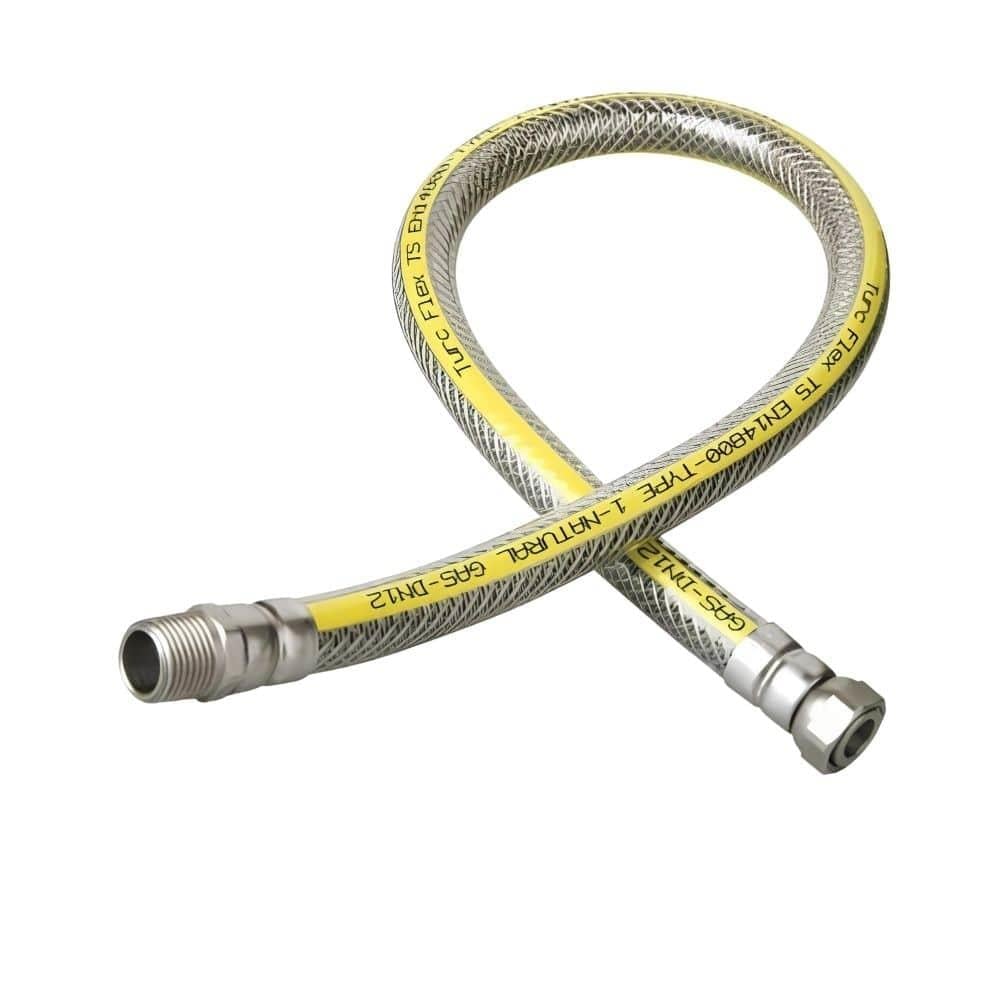 Gaz Flex ve Hortumaları-Diğer-100 cm Doğalgaz Flexi Ocak Bağlantı Hortumu 1/2x1/2-flex-15100