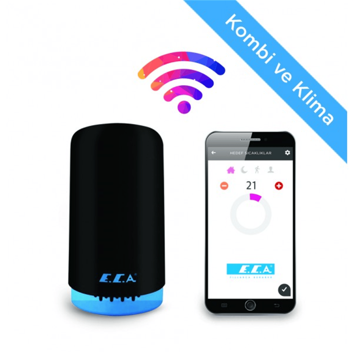 Eca Kablosuz Wifi Bağlantılı Akıllı Oda Termostatı (Kombi ve Klima)-7006907804